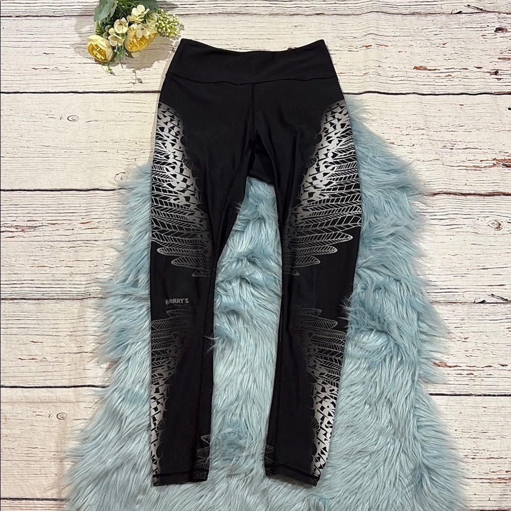 Barry's Bootcamp Winged Graphic Black High Rise Leggings